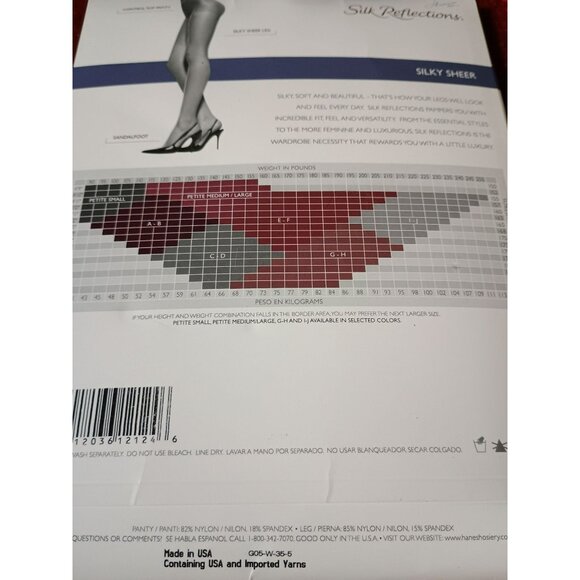 Hanes Silk Reflections Silky Sheer Pantyhose Sandalfoot 717 Little Color Size CD - Picture 5 of 5